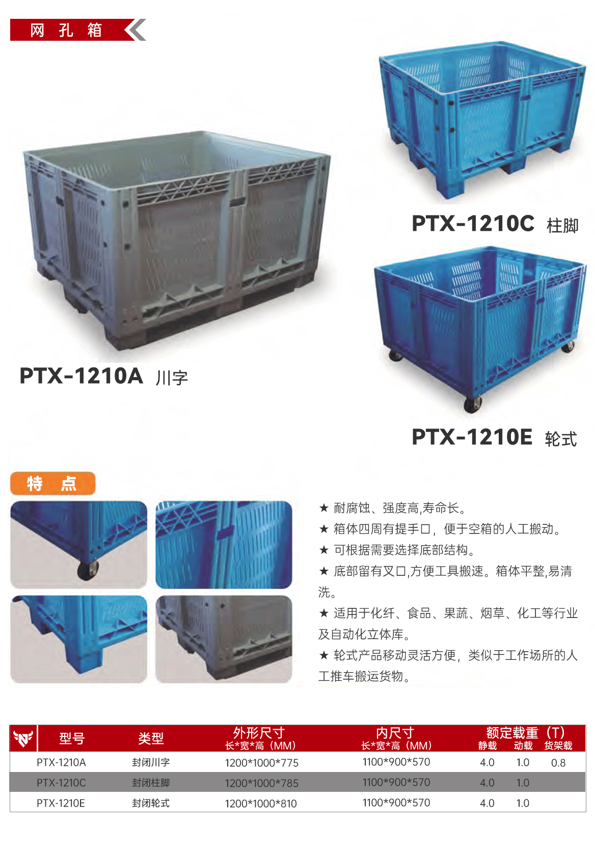 箱式塑料托盘-网孔箱