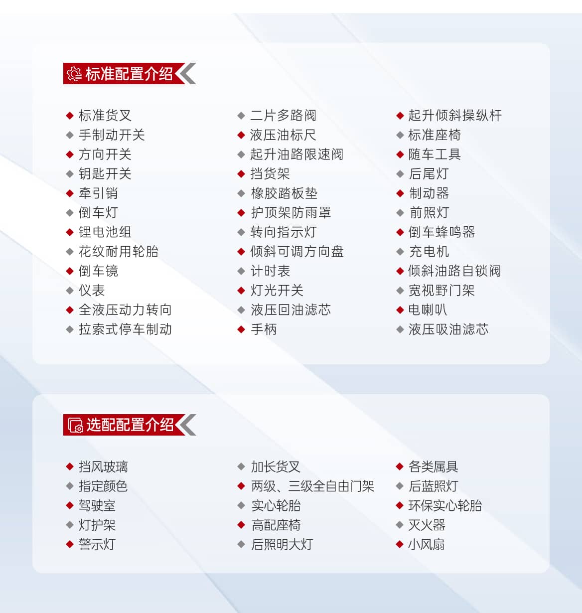 加强油改电叉车产品参数